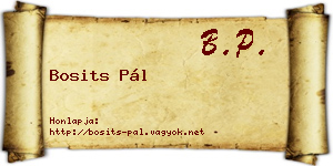 Bosits Pál névjegykártya